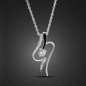 Ожерелье с подвеской в виде молнии, модное женское ожерелье S925 с серебряным покрытием, инкрустированные цирконием, ювелирные изделия