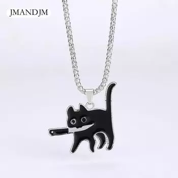 Ожерелье с подвеской в виде ножа и кошки, летние инновационные креативные нишевые хип-хоп-цепочки на ключицу, мужские и женские аксессуары