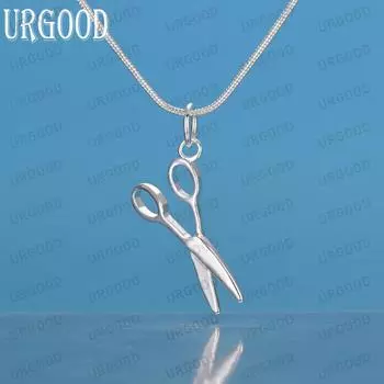 Ожерелье с подвеской в виде ножниц из стерлингового серебра 925 пробы, модные свадебные украшения S-40CM