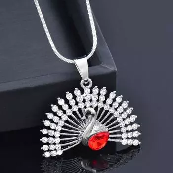 Ожерелье с подвеской в виде павлина для женщин, длинная цепочка в виде змеи, модные украшения, новинка 265 KO1