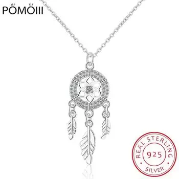 Ожерелье с подвеской в виде пера ловца снов из стерлингового серебра 925 пробы, серебряный кулон ловца снов, эффектное колье-чокер Gtlx487