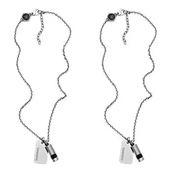 Ожерелье с подвеской в виде пластины с логотипом Diesel DX1156040 DX1156040 Набор из 2 пар ожерелий и [Предмет]
