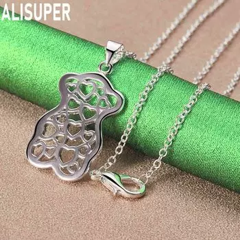 Ожерелье с подвеской в виде плюшевого мишки из стерлингового серебра 925 пробы, модные свадебные украшения O- 40CM красный