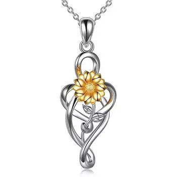 Ожерелье с подвеской в виде подсолнуха для женщин, подвески с крестом, модные украшения, подарки для девочек