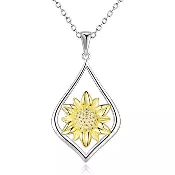 Ожерелье с подвеской в виде подсолнуха для женщин, модные украшения, подарки для девочек