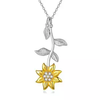 Ожерелье с подвеской в виде подсолнуха для женщин золотого цвета, подвески с цветами, модные украшения для девочек