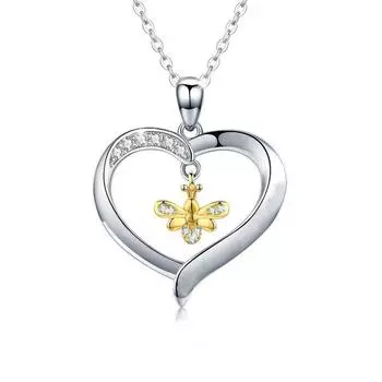 Ожерелье с подвеской в виде подсолнуха для женщин, подвески в форме сердца, модные украшения, подарки для девочек