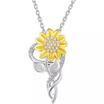 Ожерелье с подвеской в виде подсолнуха для женщин, подвески с цветами, модные украшения