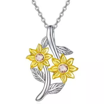 Ожерелье с подвеской в виде подсолнуха для женщин, цветочные подвески, модные украшения, подарки для девочек