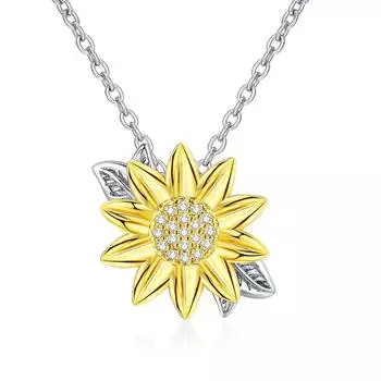 Ожерелье с подвеской в виде подсолнуха для женщин, цветочные подвески, модные украшения, подарки для девочек