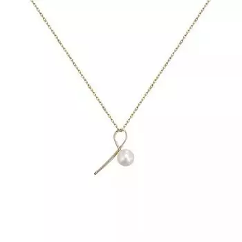 Ожерелье с подвеской в виде позолоченного жемчуга Symbol для женщин в минималистичном стиле