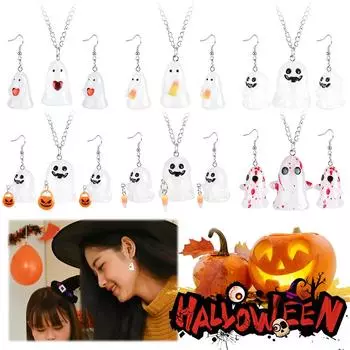 Ожерелье с подвеской в виде призрака на Хэллоуин, акриловое ожерелье для женщин и девочек Aearing