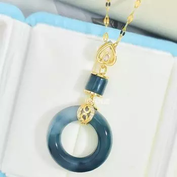 Ожерелье с подвеской в виде пряжки пинъань, женский дизайн, премиальный нефрит Хэтянь, ретро, универсальные аксессуары