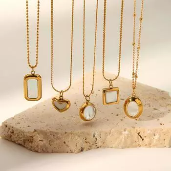 Ожерелье с подвеской в виде ракушки из титановой стали, легкое, роскошное, из нержавеющей стали с покрытием из 18-каратного золота, женская мода