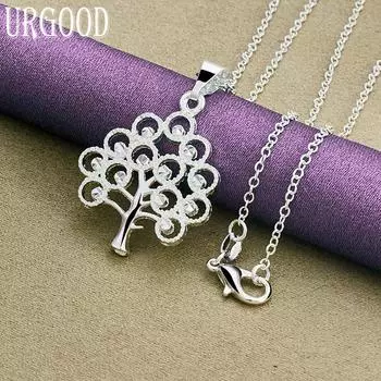 Ожерелье с подвеской в виде рождественской елки из стерлингового серебра 925 пробы, свадебные модные украшения 45cm