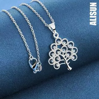 Ожерелье с подвеской в виде рождественской елки из стерлингового серебра 925 пробы, модные свадебные украшения O-45CM