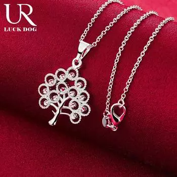 Ожерелье с подвеской в виде рождественской елки из стерлингового серебра 925 пробы, модные свадебные украшения O-45CM