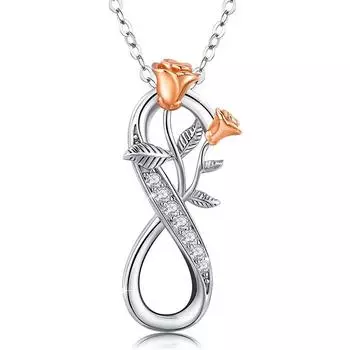 Ожерелье с подвеской в виде розы для женщин, подвески с крестом, модные украшения, подарки для девочек