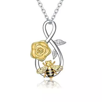Ожерелье с подвеской в виде розы для женщин, подвески в виде пчелы, модные украшения, подарки для девочек