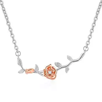 Ожерелье с подвеской в виде розы для женщин, подвески с CZ, модные украшения, подарки для девочек