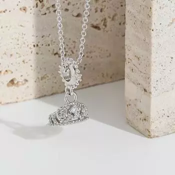 Ожерелье с подвеской в виде сердца принцессы из мультфильма с высококачественным бриллиантовым ожерельем-короной