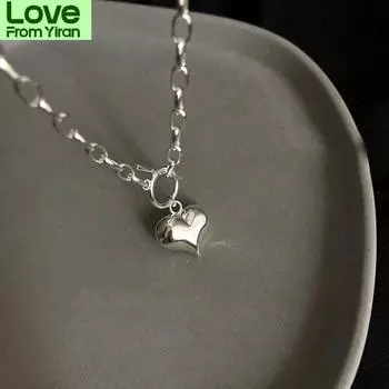 Ожерелье с подвеской в виде сердца из стерлингового серебра 925 пробы с застежкой Ot, тайское серебряное ожерелье для женщин, ювелирные изделия, подарки S-N612