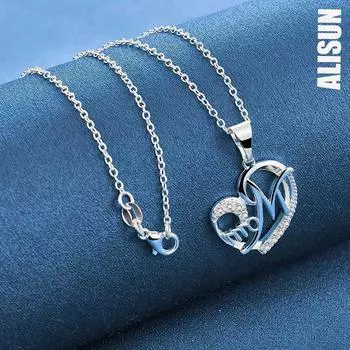 Ожерелье с подвеской в виде сердца матери из стерлингового серебра 925 пробы с цирконием AAA, модные свадебные украшения O-45CM