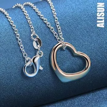 Ожерелье с подвеской в виде сердца из стерлингового серебра 925 пробы и розового золота, модные свадебные украшения O-45CM