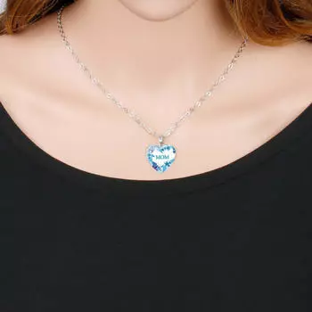 Ожерелье с подвеской в виде сердца, подарки ко Дню матери, элегантное подвесное ожерелье, женское для мамы серебряный