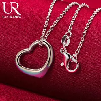 Ожерелье с подвеской в виде сердца из стерлингового серебра 925 пробы и розового золота, модные свадебные украшения O-45CM