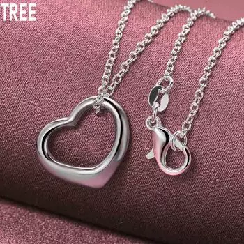 Ожерелье с подвеской в виде сердца из стерлингового серебра 925 пробы и розового золота, модные свадебные украшения S-40CM