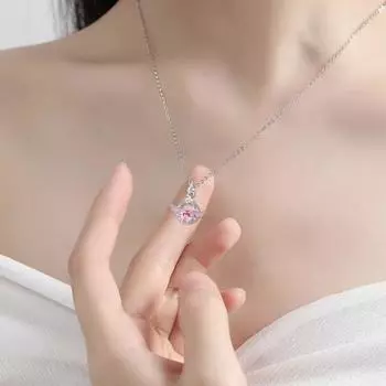 Ожерелье с подвеской в виде сердца, искусственные хрустальные крылья ангела, розовое колье в виде сердца, женские украшения