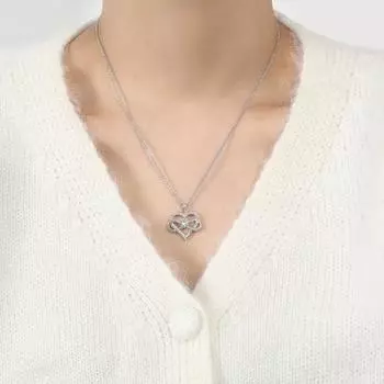 Ожерелье с подвеской в виде сердца бесконечности для женщин, кубический цирконий, ожерелье с подвеской в виде сердца любви для девушки, сестры, дочери, матери розового золота