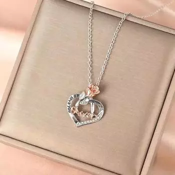 Ожерелье с подвеской в виде сердца в виде розы на годовщину, гипоаллергенное, романтическое, для банкета - изысканные украшения для пар, идеально подходят для мужчин и женщин, элегантные розового золота