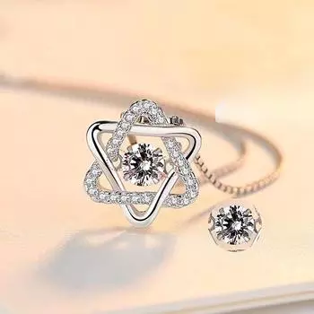 Ожерелье с подвеской в виде шестиугольной звезды из стерлингового серебра 925 пробы XINGX Movable для женщин, серебряные украшения с бриллиантами Ins Light Luxury 925