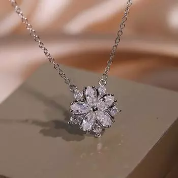 Ожерелье с подвеской в виде сладкого розового бриллианта вишни, женское модное нишевое медное ожерелье с цирконом, простое ожерелье