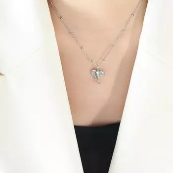 Ожерелье с подвеской в виде слона из литой титановой стали. Творческая личность. Трехмерная подвеска в виде слона. Невыцветающие ювелирные изделия.