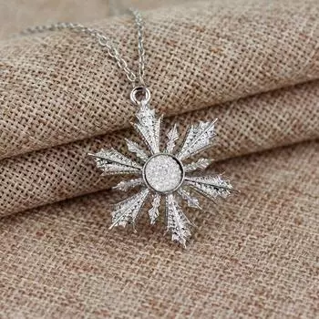 Ожерелье с подвеской в виде снежинки для женщин, ювелирные изделия, подарок на годовщину, свадебный подарок