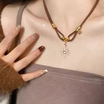 Ожерелье с подвеской в виде солнца, легкий роскошный браслет для женщин, осенне-зимний высококачественный свитер, цепочка, аксессуары