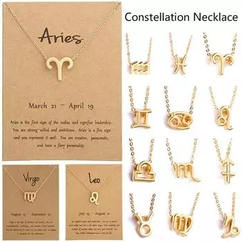 Ожерелье с подвеской в виде созвездия, 12 знаков зодиака, подарки на день рождения, модные ювелирные изделия для женщин и девочек Taurus