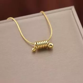 Ожерелье с подвеской в виде спиральной пружины, цепочка на ключицу, цепочка на шею из нержавеющей стали