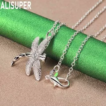 Ожерелье с подвеской в виде стрекозы из стерлингового серебра 925 пробы, модные свадебные украшения O-40CM