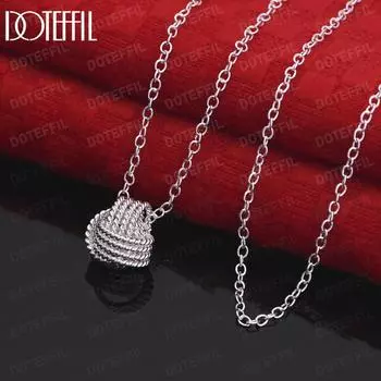 Ожерелье с подвеской в виде теннисного талисмана из стерлингового серебра 925 пробы, модные свадебные украшения O-40CM