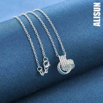 Ожерелье с подвеской в виде теннисного талисмана из стерлингового серебра 925 пробы, модные свадебные украшения O-45CM