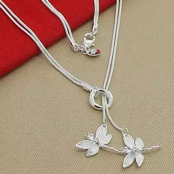 Ожерелье с подвеской в виде змеиной цепи в виде стрекозы для женщин, подарок на свадьбу, модные ювелирные изделия 45cm