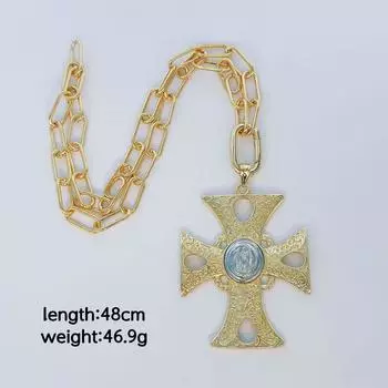 Ожерелье с подвеской в виде золотого креста в стиле хип-хоп, модные преувеличенные ювелирные аксессуары