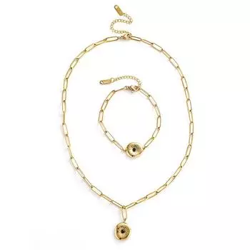 Ожерелье с подвеской в виде звездной монеты из нержавеющей стали для женщин, золотое металлическое ожерелье с медалью в виде звездной монеты, ожерелья, колье, женское колье