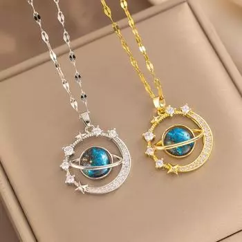 Ожерелье с подвеской в виде звезды из меди с микроинкрустацией цирконием, темпераментное, легкое, роскошное, нишевое чувство дизайна. золотой