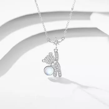 Ожерелье с подвеской в виде звезды и медведя из стерлингового серебра 925 пробы для женщин и девочек, ювелирное украшение для вечеринки, воротник-чокер Dz149 золотой