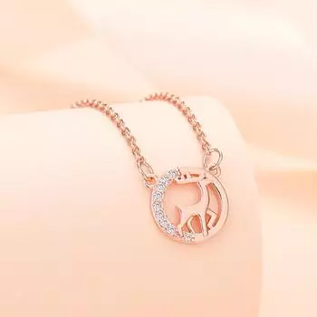 Ожерелье с подвеской Yilu You для женщин, простая легкая роскошная инкрустация бриллиантами, высококачественная цепочка на ключицу для девушки